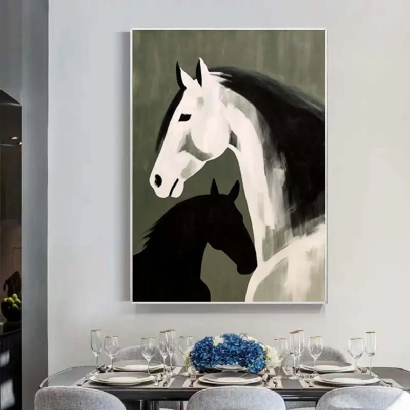 Abstract Horse Wall Art - Green Tones #AT015