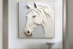 Textured Abstract Horse Art - Black & Grey #AT030